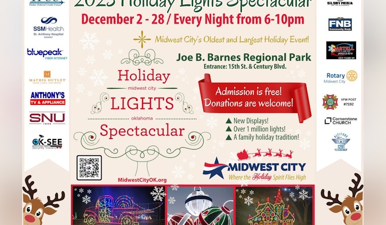 Midwest City Invites Community to Free Holiday Lights Spectacular at Joe B. Barnes Regional Park