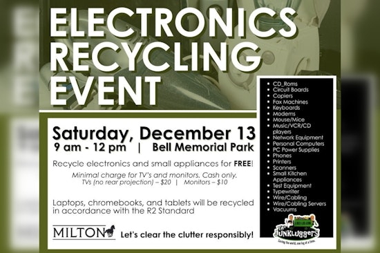 Milton Invites Community to Eco-Friendly Electronics Recycling Event at Bell Memorial Park