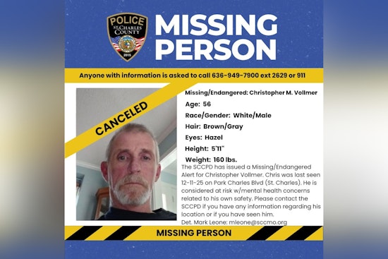 Missing St. Charles Man Found Safe as Police Thank the Community for Support During Search Efforts