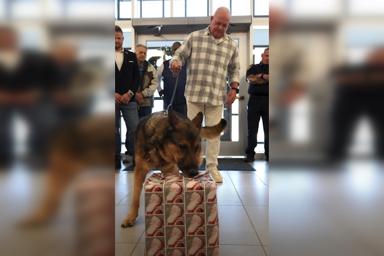 Monroe Police Honor K9 Diesel's Service with Special Ceremony and Playful Celebration