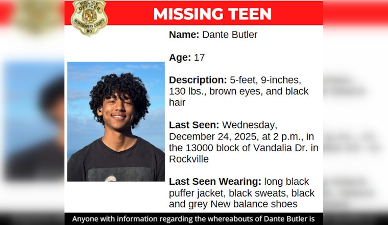 Montgomery County Appeals for Public's Help to Find Missing Teenager Dante Butler During Holiday Season