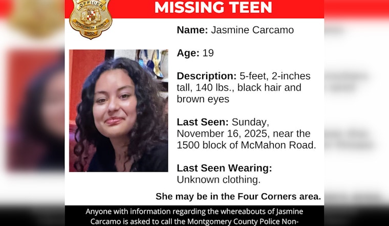 Montgomery County Police Seek Help to Locate Missing 19-Year-Old Jasmine Carcamo