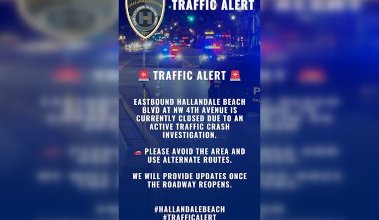 Motorcyclist Seriously Injured in Crash, Hallandale Beach Boulevard Eastbound Closed for Investigation