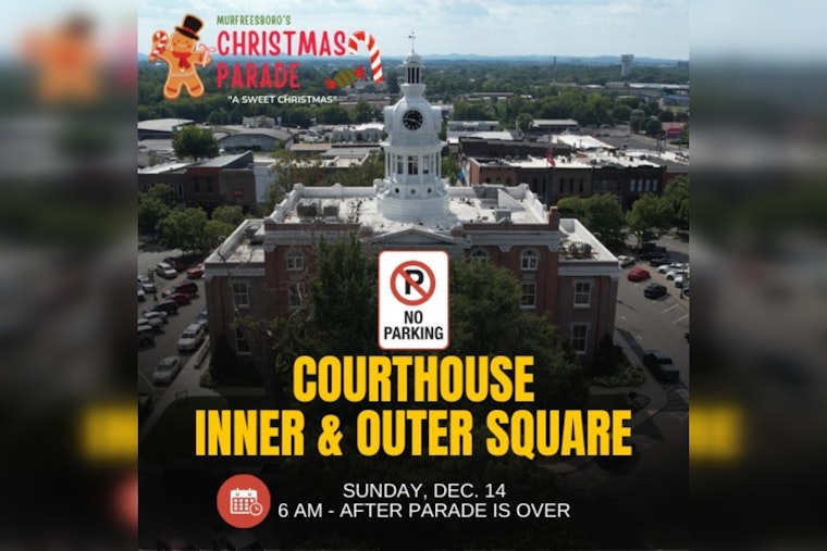 Murfreesboro Police Close Downtown Traffic for "A Sweet Christmas" Parade Ensuring Spectator Safety