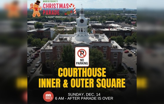 Murfreesboro Police Close Downtown Traffic for "A Sweet Christmas" Parade Ensuring Spectator Safety