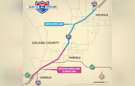 New I-80 Express Lanes Open Between Fairfield and Vacaville to Ease Traffic Congestion