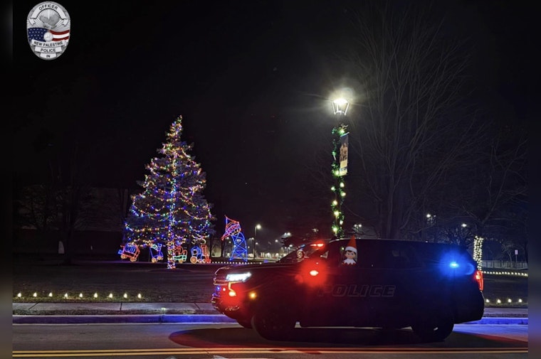 New Palestine Police Report Delightful Sightings of "Elves" Decorating Town for Christmas