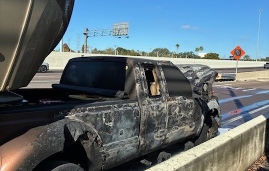 No Injuries Reported as Car Bursts into Flames on U.S. 19 in Clearwater