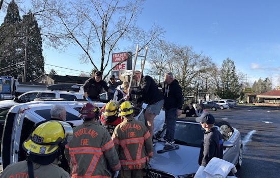 Off-Duty Firefighter Aids in Rescue After Rollover Crash in Portland Mall Parking Lot