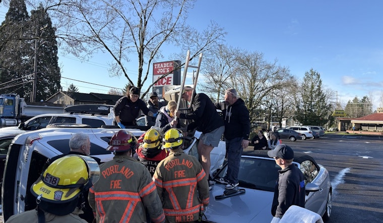 Off-Duty Firefighter Aids in Rescue After Rollover Crash in Portland Mall Parking Lot