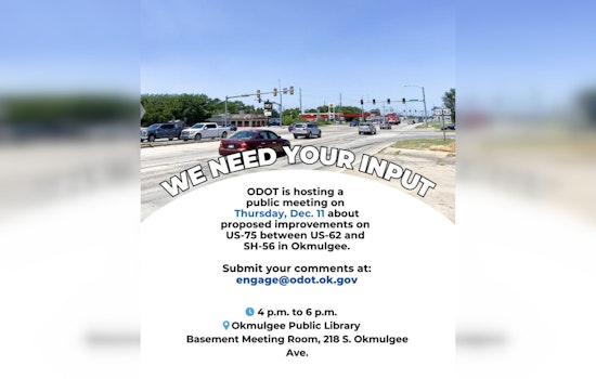 Okmulgee Residents Invited to Share Input on US-75 Improvements at ODOT Open House