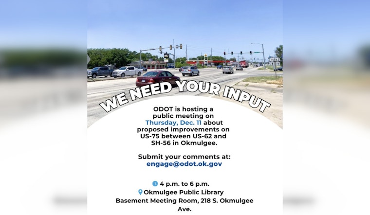 Okmulgee Residents Invited to Share Input on US-75 Improvements at ODOT Open House