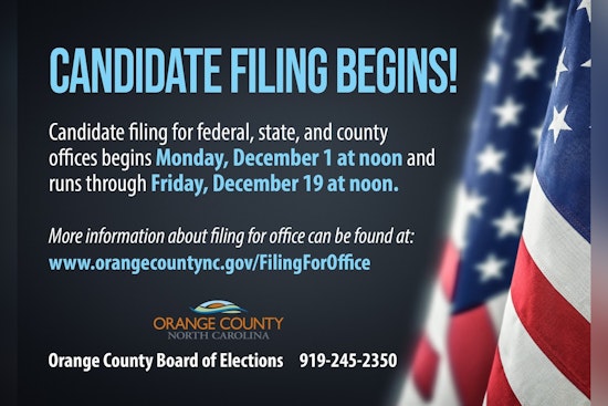 Orange County, NC Opens 2026 Candidate Filing Period and Releases Guides and Deadlines