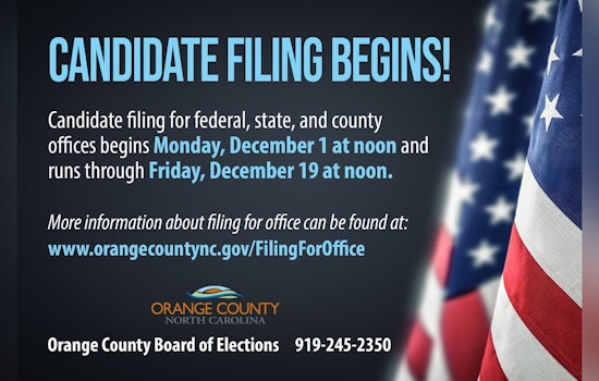 Orange County, NC Opens 2026 Candidate Filing Period and Releases Guides and Deadlines