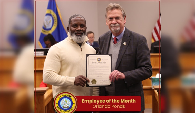 Orlando Ponds Honored as St. Tammany Parish Employee of the Month for Exceptional Service at Fairgrounds