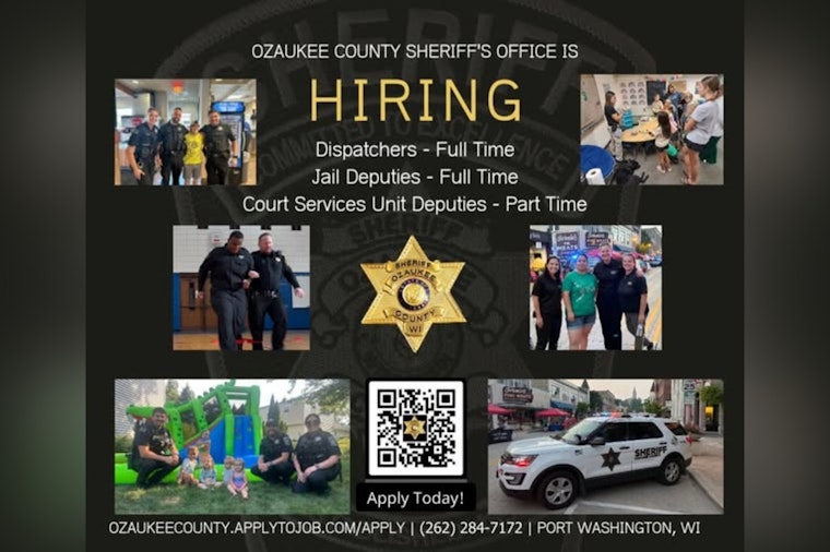Ozaukee County Sheriff's Office Seeks New Recruits for Jail, Dispatch, and Court Services Units