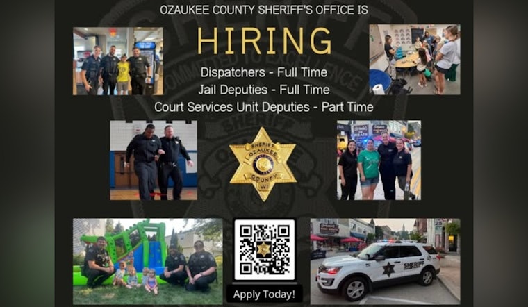 Ozaukee County Sheriff's Office Seeks New Recruits for Jail, Dispatch, and Court Services Units