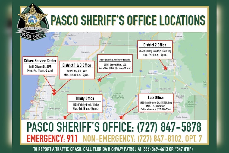 Pasco Sheriff's Office Announces Holiday Closure of Facilities with Continued Online and Emergency Services