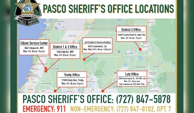 Pasco Sheriff's Office Announces Holiday Closure of Facilities with Continued Online and Emergency Services