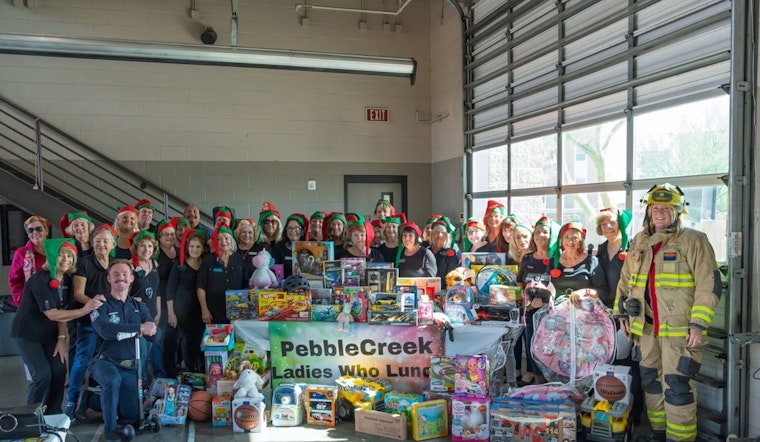 PebbleCreek Ladies Who Lunch Deliver Joy with Lunch and Toy Donations to Goodyear Fire Station 185