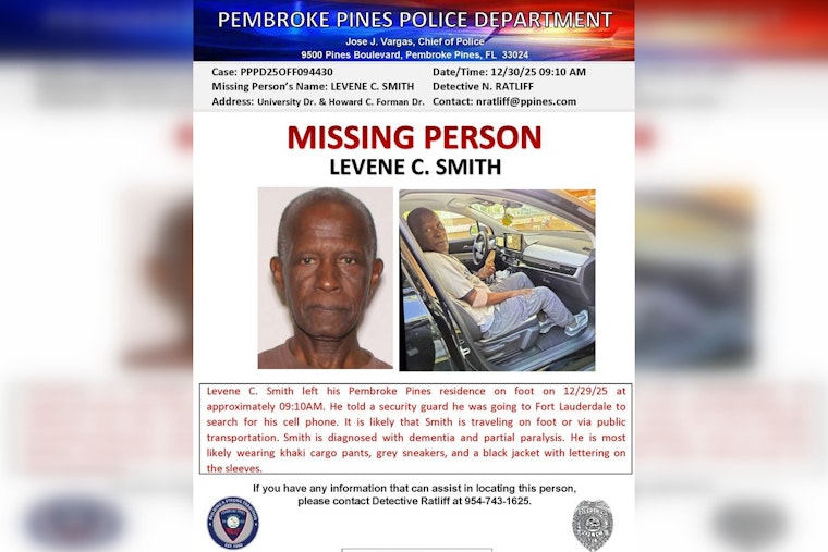Pembroke Pines Police Appeal for Help to Locate Missing Senior with Dementia