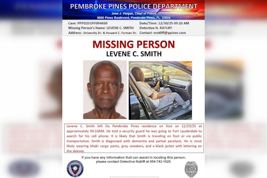 Pembroke Pines Police Appeal for Help to Locate Missing Senior with Dementia