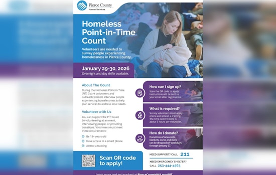 Pierce County Seeks Volunteers for Critical 2026 Homeless Count Amid Rising Homelessness Rates
