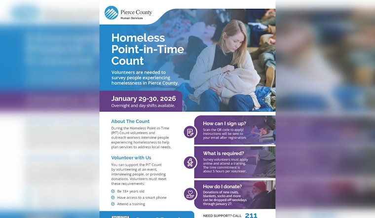 Pierce County Seeks Volunteers for Critical 2026 Homeless Count Amid Rising Homelessness Rates