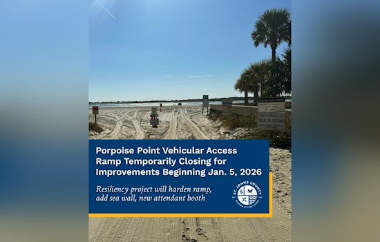 Porpoise Point Vehicular Access Ramp in St. Johns County to Close, with Detours to Vilano Beach During Resiliency Project