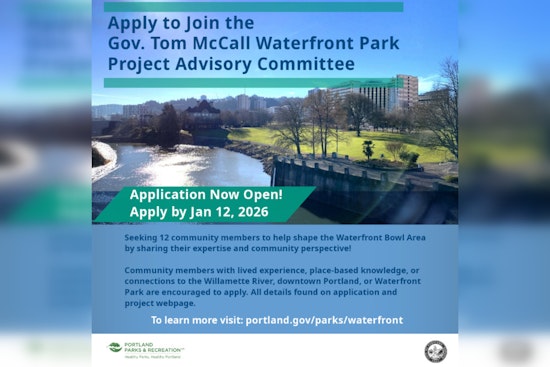 Portland Seeks Community Advisors for Gov. Tom McCall Waterfront Park Redesign,  Apply by January 12