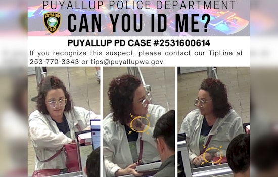 Puyallup Police Seek Public's Aid to Identify Suspected "Grinch" with Unique Tattoo in Check Fraud Case