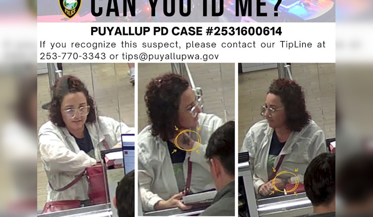 Puyallup Police Seek Public's Aid to Identify Suspected "Grinch" with Unique Tattoo in Check Fraud Case