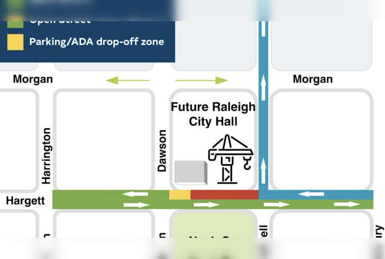 Raleigh's Hargett Street Closure Extended Until 2026 Due to City Hall Construction
