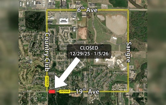 Road Closure Alert, West 19th Avenue in Stillwater to Shut Down for Maintenance Starting Dec 29