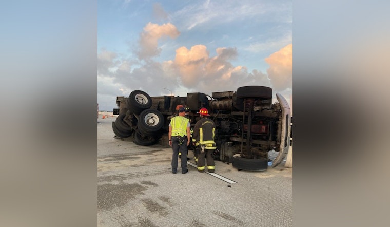 Rush Hour Traffic Snarled on Bayside Bridge in Clearwater Due to Overturned Garbage Truck