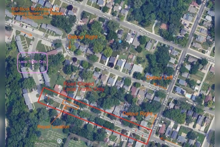 Saint Charles Alert, McDonough St. Limited to Local Traffic Due to Sewer Repairs on December 16th