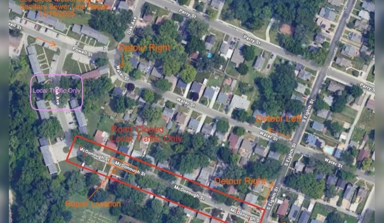 Saint Charles Alert, McDonough St. Limited to Local Traffic Due to Sewer Repairs on December 16th