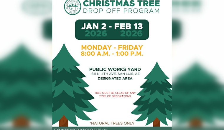 San Luis Announces Annual Christmas Tree Drop-Off Program for Eco-Friendly Disposal
