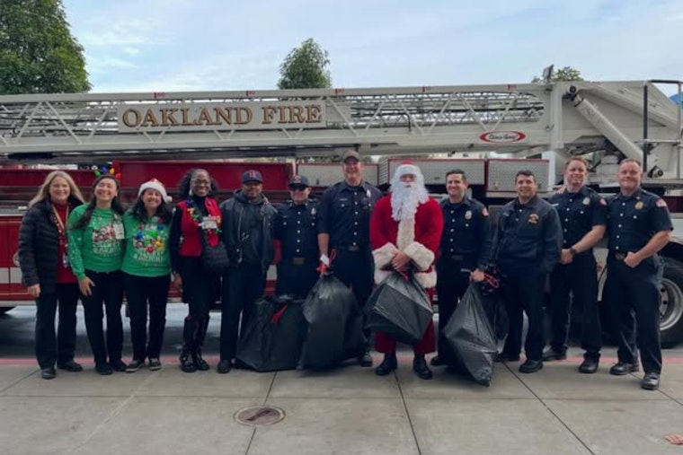 Santa Swaps Sleigh For Firetruck At Kaiser Oakland