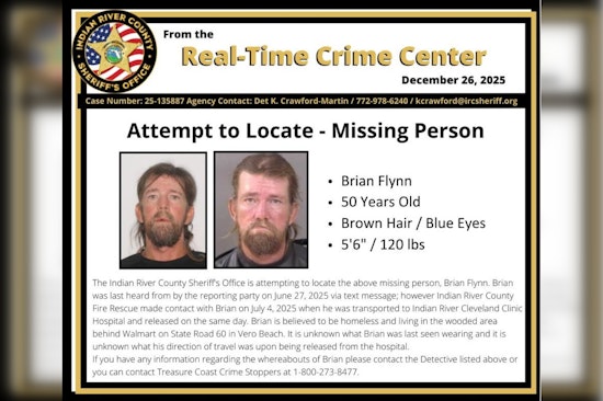 Search Continues for Missing Man Last Seen Near Vero Beach Walmart, Indian River County Sheriff’s Office Seeks Public's Help