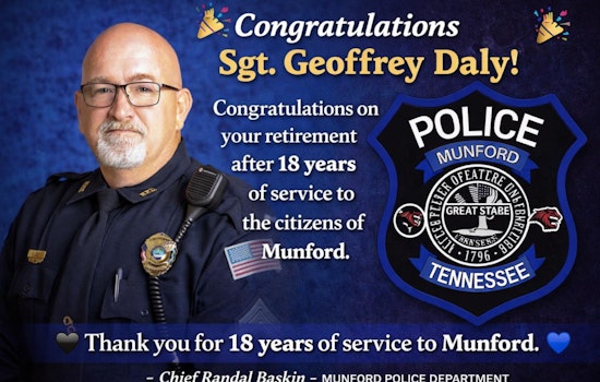 Sgt. Geoffrey Daly Retires After 18 Years with Munford Police, Leaving Legacy of Integrity and Commitment