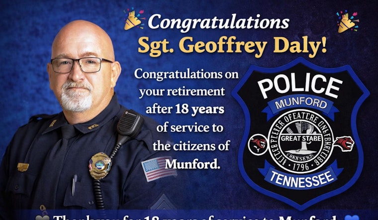 Sgt. Geoffrey Daly Retires After 18 Years with Munford Police, Leaving Legacy of Integrity and Commitment