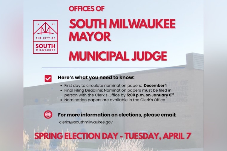 South Milwaukee Calls for Civic Leaders Nomination Period Opens for Mayor and Municipal Judge Elections