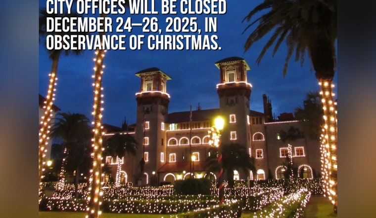 St. Augustine Announces City Office Closures and Free Parking for Christmas Holiday