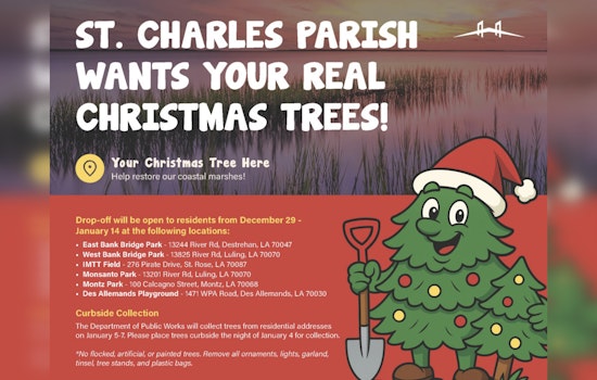St. Charles Parish Launches Eco-Friendly Christmas Tree Recycling Program to Protect Local Marshes