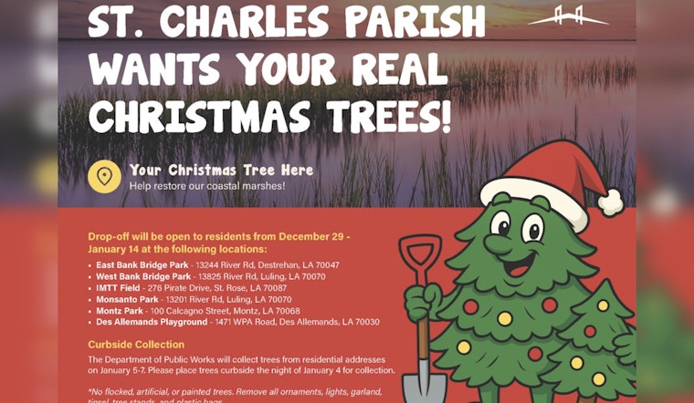 St. Charles Parish Launches Eco-Friendly Christmas Tree Recycling Program to Protect Local Marshes