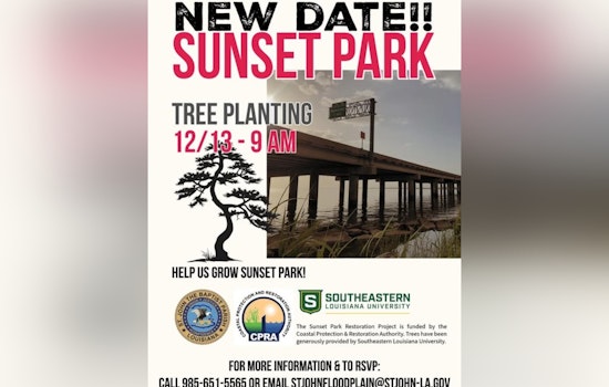St. John the Baptist Parish Postpones Sunset Park Tree Planting to December 13 Due to Weather Concerns