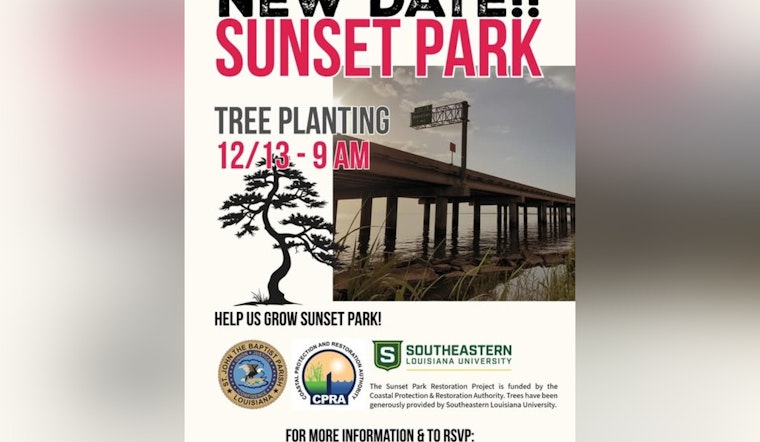 St. John the Baptist Parish Postpones Sunset Park Tree Planting to December 13 Due to Weather Concerns