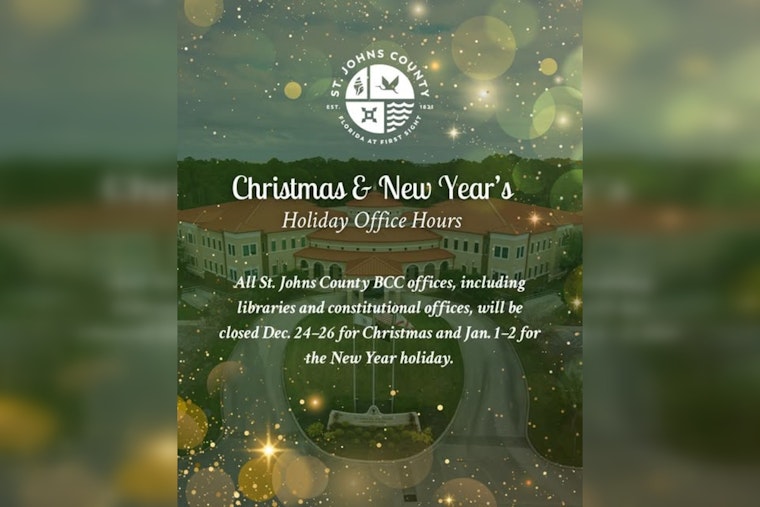St. Johns County Announces Holiday Office Closures and Waste Collection Schedule Changes