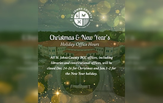 St. Johns County Announces Holiday Office Closures and Waste Collection Schedule Changes